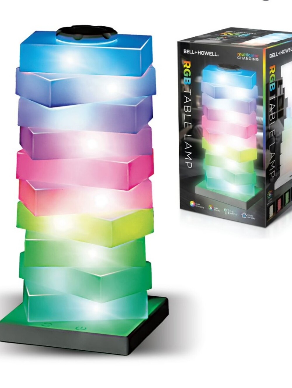 NWT Bell + Howell RGB Multicolor LED Mood Light Tower Lamp with 6 Color Mode